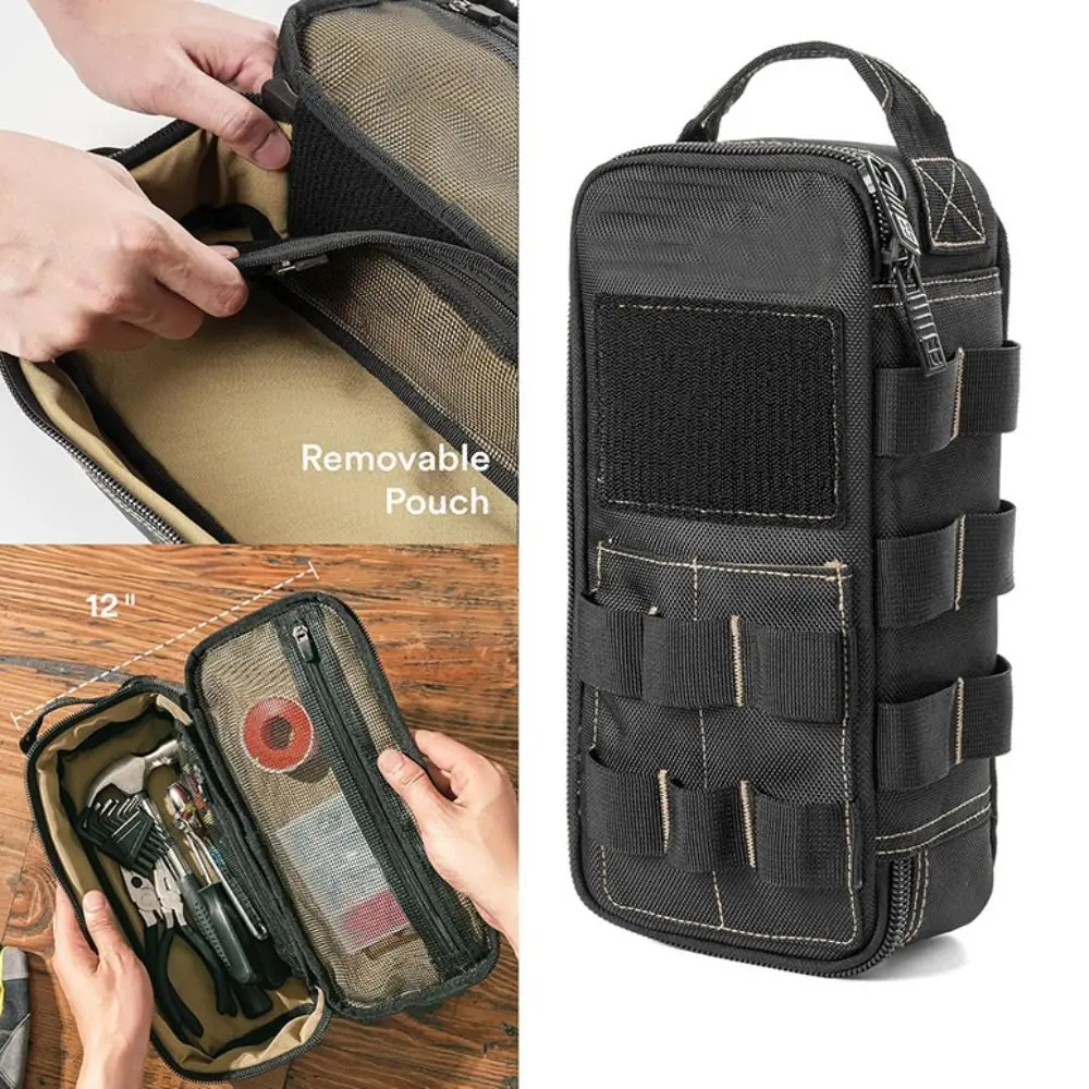 Kit di Attrezzi Portatile per Esterni con Picchetti da Terra, Borsa per Campeggio, Pratica Borsa Portaoggetti ad Alta Capacità per Accessori da Tenda - immagine 5