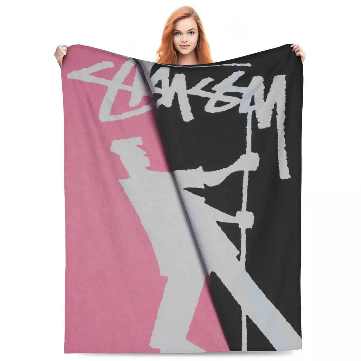 S-Stussy Logo Coperte Fleece Textile Decor Traspirante Leggero Sottile Coperta Per La Casa Camera Da Letto Tappeto Pezzo