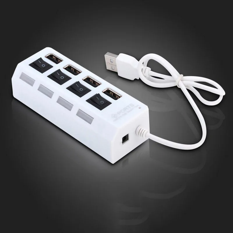 Velocidade Usb Hub 2.0 Adaptador Expansor Multi Usb Splitter Extensor Múltiplo Lâmpada Led Switch para pc Laptop Portas Portas Alta - Imagem 2