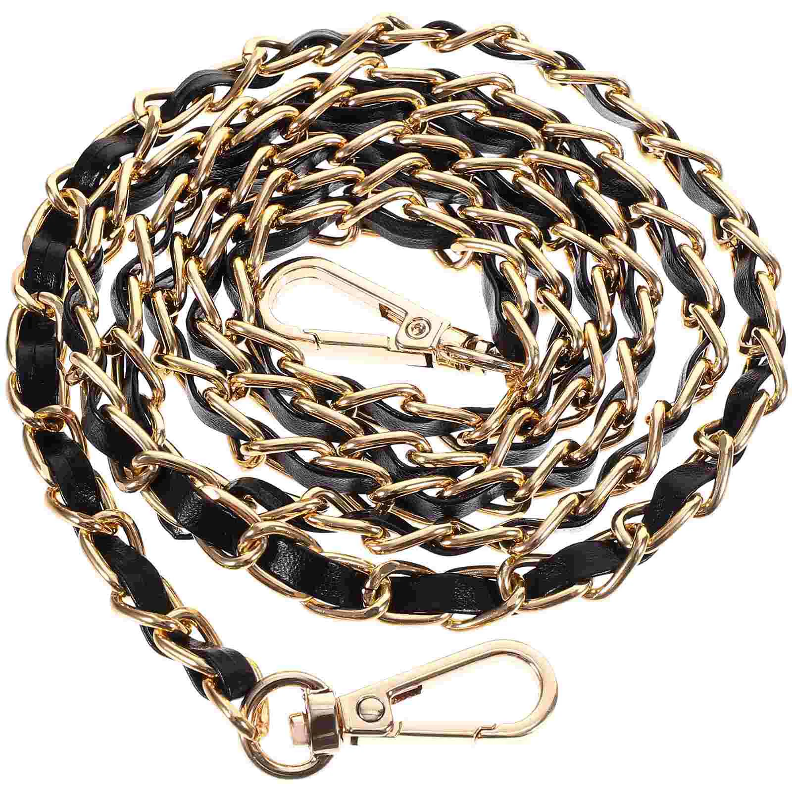 120cm Handbag Metal Chains Purse Chain with Buckles Shoulder Bags Straps Handbag Handles Bag Accessories (Gold)