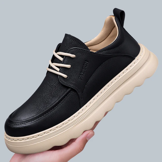2025 New Men's Lace -Up Casual Shoe  Thick -Soled  Anti-Slip  Comfortable Walking Shoe  Lightweight And Breathable Driving Shoes 1