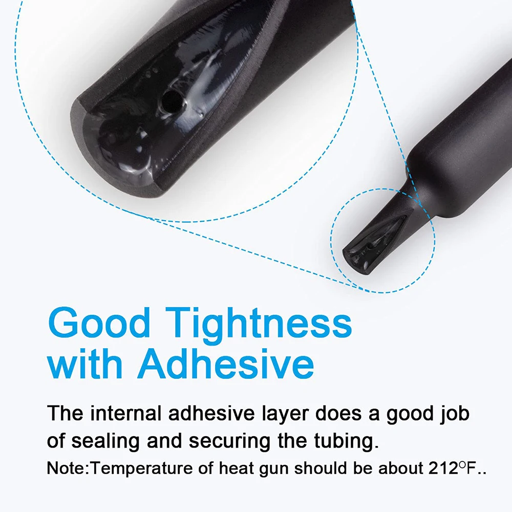 Heat Shrink Tubing Kit 3:1 Ratio Adhesive Lined Marine Grade Shrink Wrap Automotive Industrial Heat Tubing 270 PCS