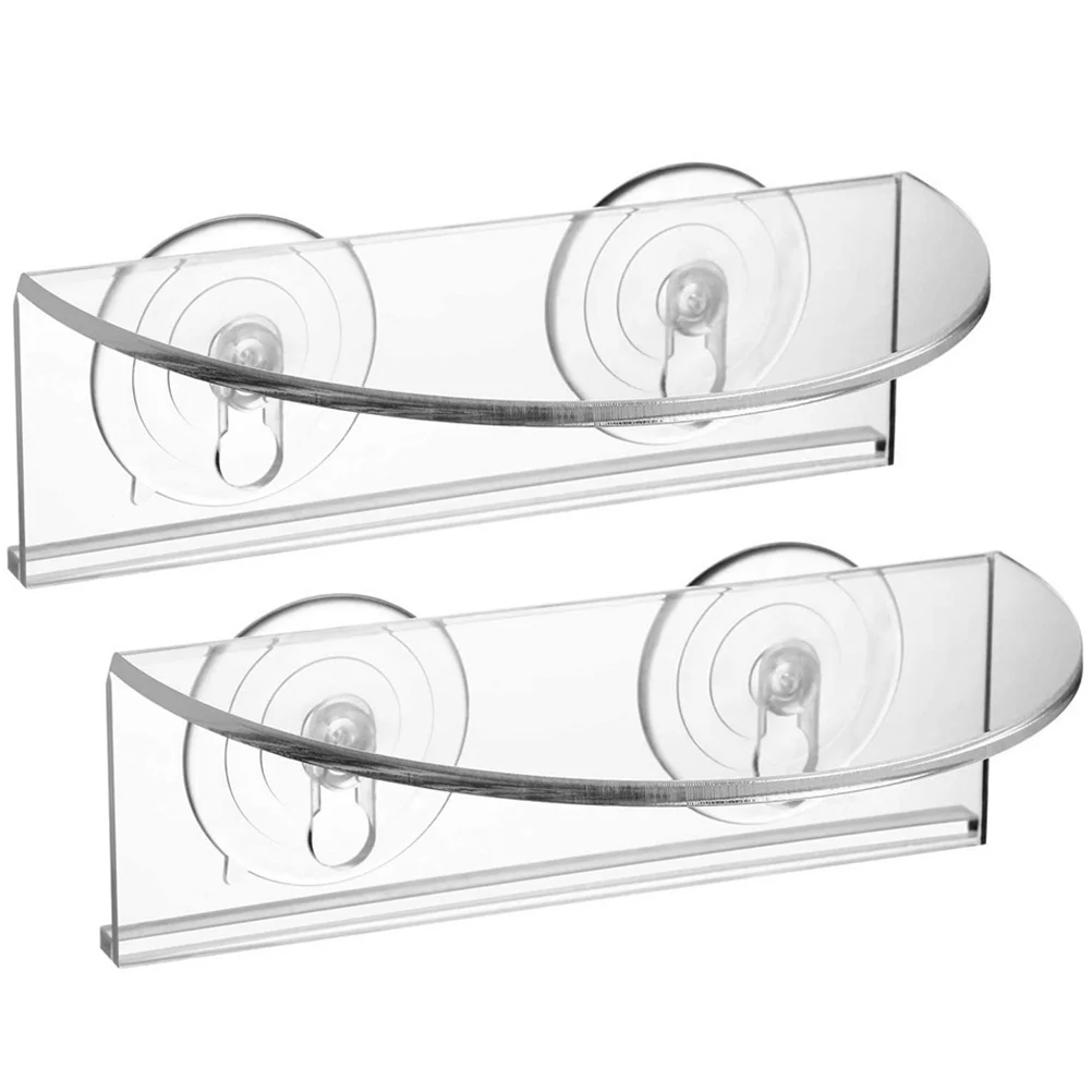 

2 Pcs Fish Tank Stand Small Potting Racks Practical Plant Shelf Glass Clear Acrylic Bonsai Holders Suction Cup