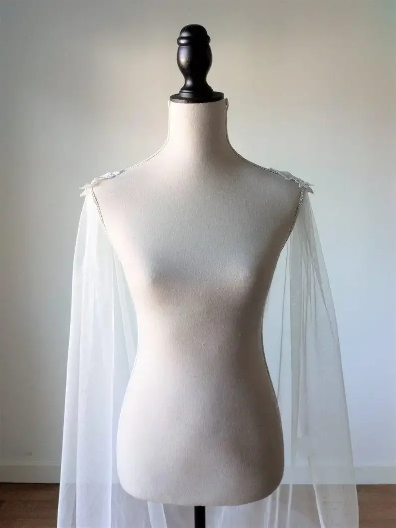 Lace Wedding Cathedral Cape Veil Bridal Accessories