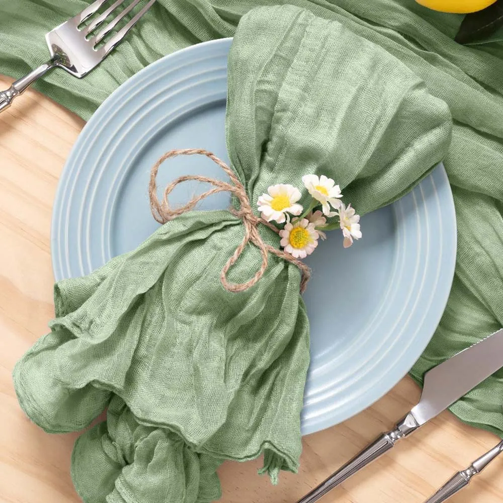 Cheesecloth Gauze Napkin Table Placemat Setting Dining Wedding Party Banquet Christmas Banquets Table Cake Decor 6pcs