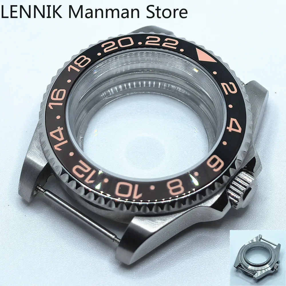 40mm Black PVD Watch Case with Transparent Back Glass