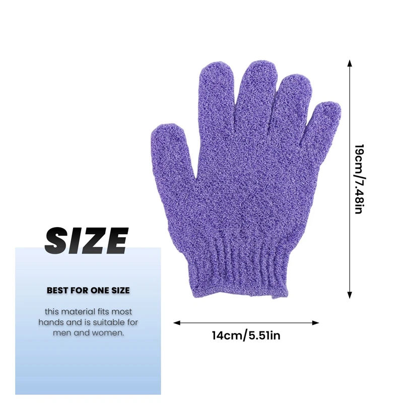 4 Pair Shower Bath Gloves Exfoliating Wash Skin Spa Massage Body Scrubber Cleaner 6