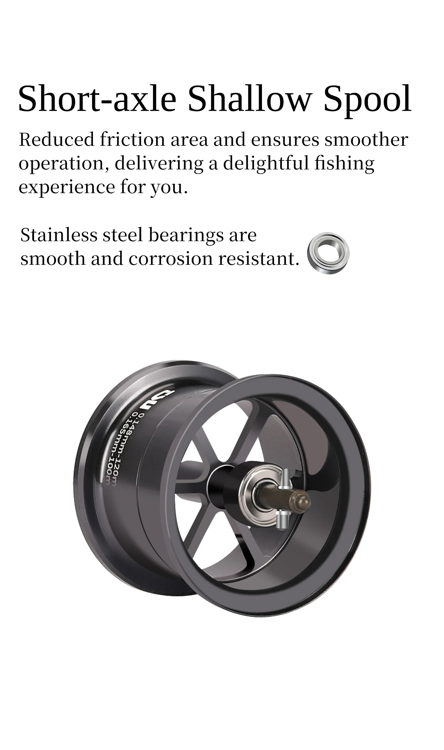 TSURINOYA 134g Baitcasting Angelrolle 4,6g Flache Spule DARK WOLF 50S 7,1:1 Carbon Light Game Casting Reel Trout Ajing Spule – Detail 6