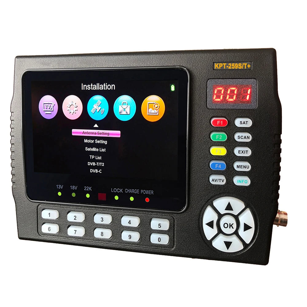 

KPT-259ST+ DVB-S2 DVB-T2 DVB-C Satellite Finder Meter HD Satellite TV Receiver Spectrum Analysis Better Satlink ST-5150 Ws-6933