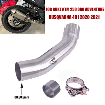 Motorcycle exhaust muffler connect middle pipe for KTM Duke 390 adventure Husqvarna 401 2020 2021 390 ADV Connect 51MM Muffler