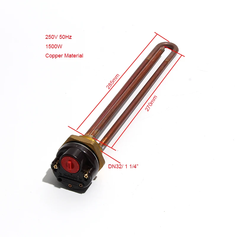 Electric Water Heater Device 250V 50Hz Electric Water Heater Thermostat Temperature Control Switch BSP 1 1/4 DN32 around 41mm Thread1.5KW 2.5KW 15A