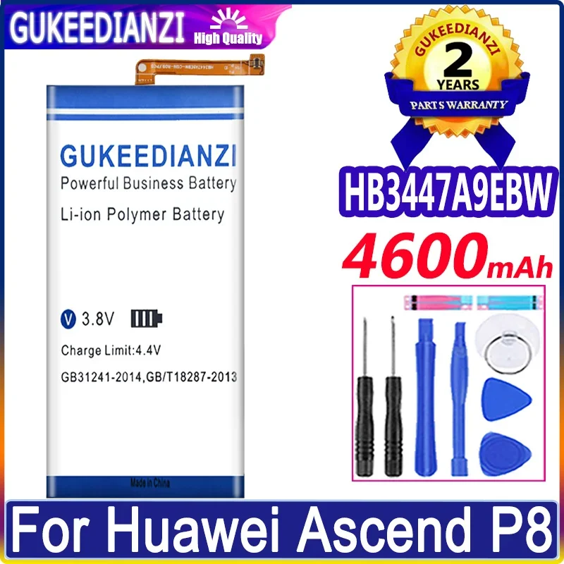 

Аккумулятор HB3447A9EBW для Huawei Ascend P8 GRA-L09 GRA-UL00 4600mAh Li-Ion с инструментами