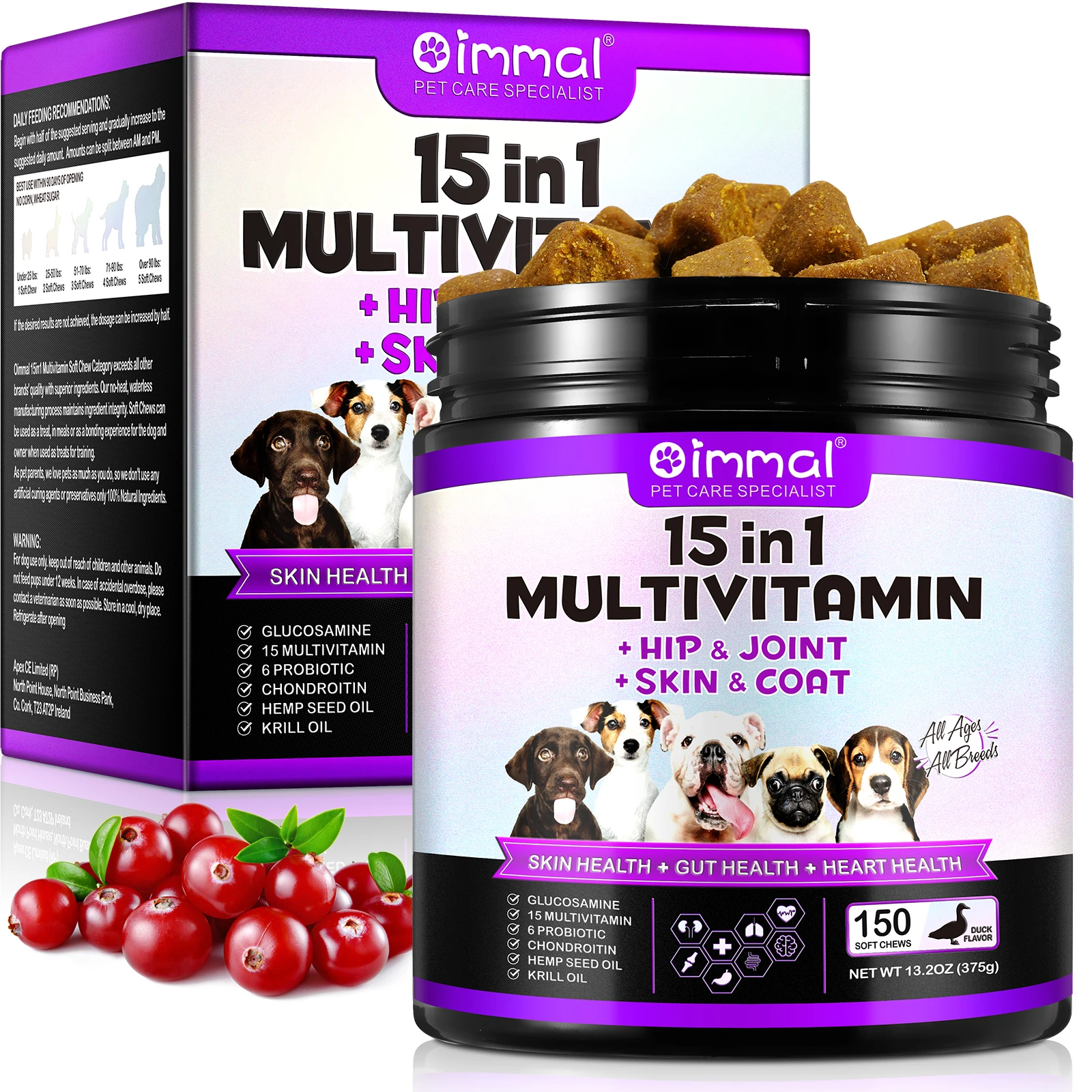15 in 1 Dog Chewable Multivitamin Supplements