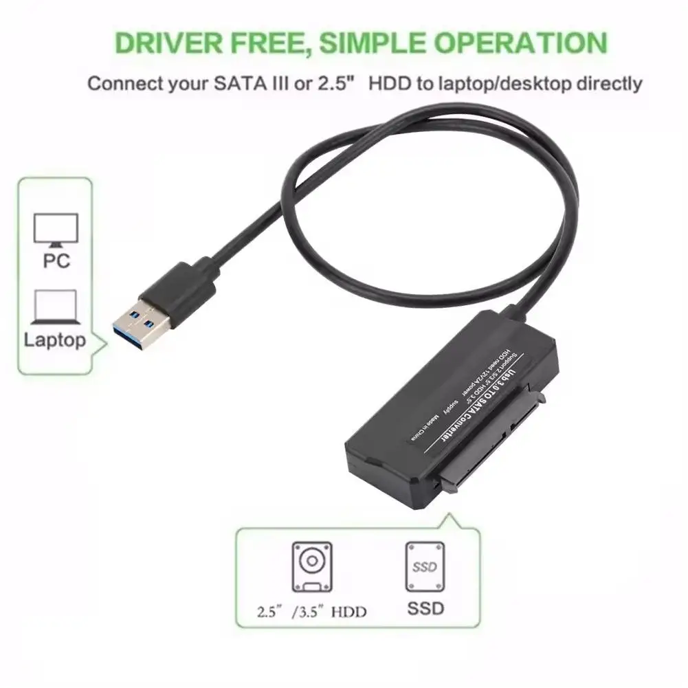 노트북용 USB 3.0 Sata 어댑터 변환기 케이블, CD/DVD ROM 슬림 라인 드라이브 변환기, HDD 캐디