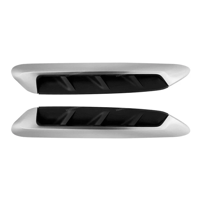 Pair Front Left Right Fender Side Air Outlet Cover Trim Silver  