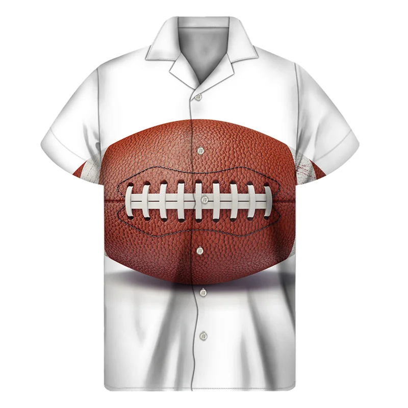 American Football Ball 3d Printed Hawaiian Beach Shirts Men Summer Fashion Short Sleeves Shirt Tops Lapel Women Blouse Clothes 5