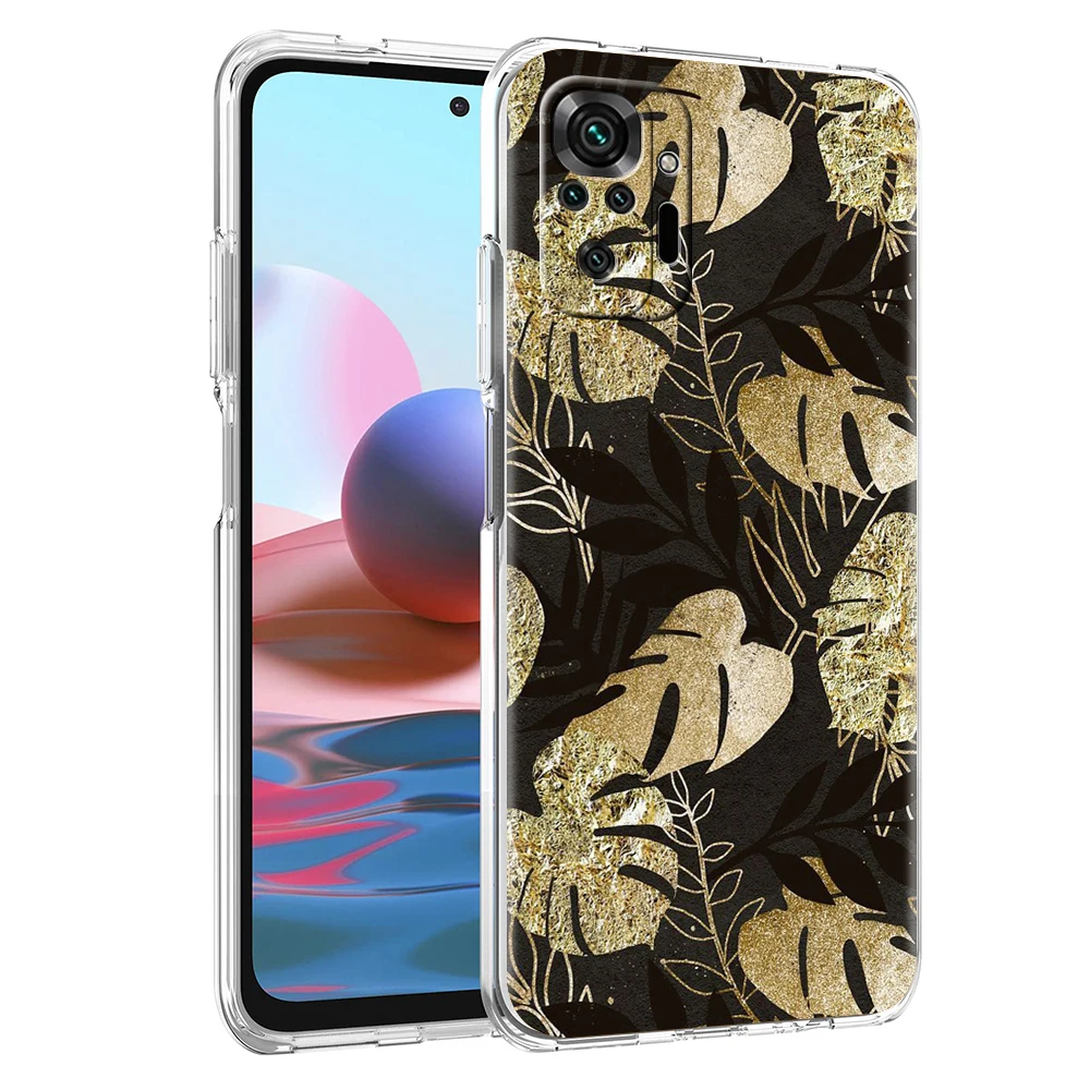 Goldfolie Kunst Handyhülle für Redmi 12 Note 10 11 11T 7 8 8T 9 K40 Gaming 9A 9C Pro Plus 5G Transparente Hülle Coque Capas – Detail 4