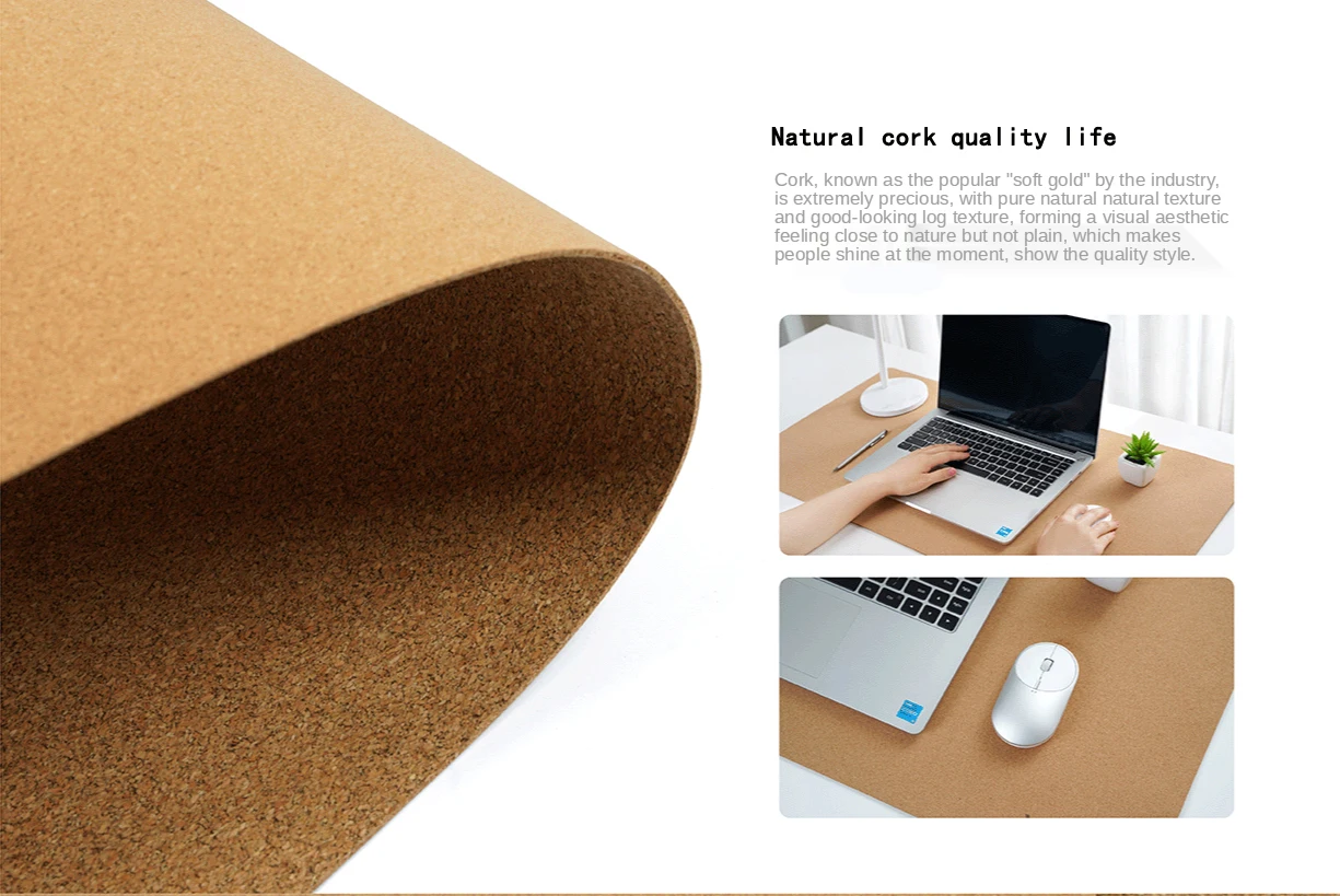 Mouse Pad Gaming Mousepad Xiaomi Large Natural Cork Desk pad Anti-slip waterproof desk mat Protector keyboard for PC