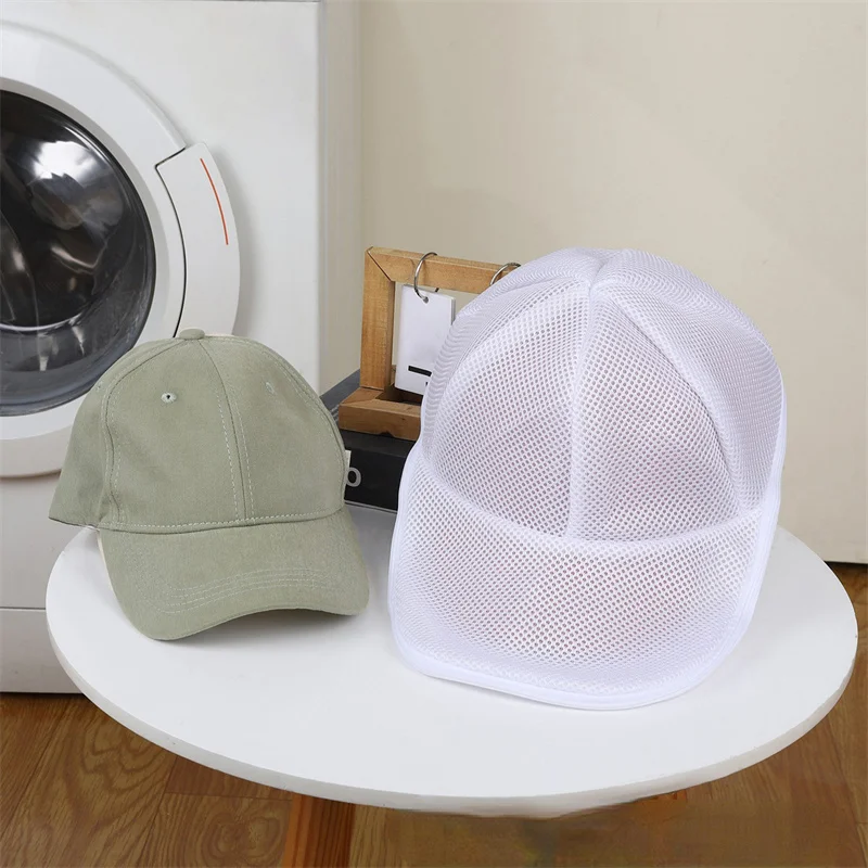 laundry bag clothes washing bag baseball cap washing bag 1/2pcs Hat Wash Protector Baseball Cap Cleaner Laundry Bag Wash Hat Bag Washing Machine Mesh Household Cleaning Supplies