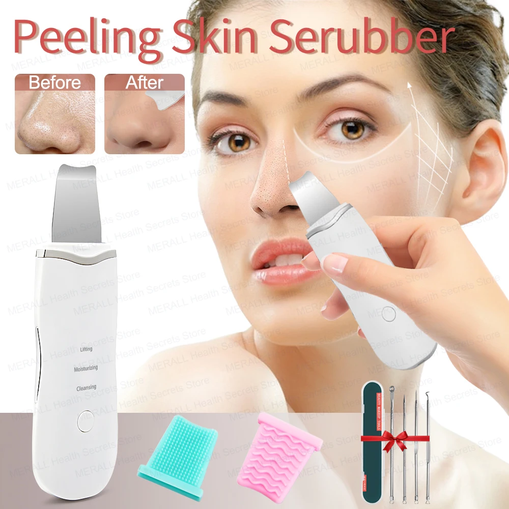 Electric Skin Scrubber Vibration Facial Spatula Blackhead Remover Massage Deep Cleaning Lift Machine Peeling Shovel Skin Care
