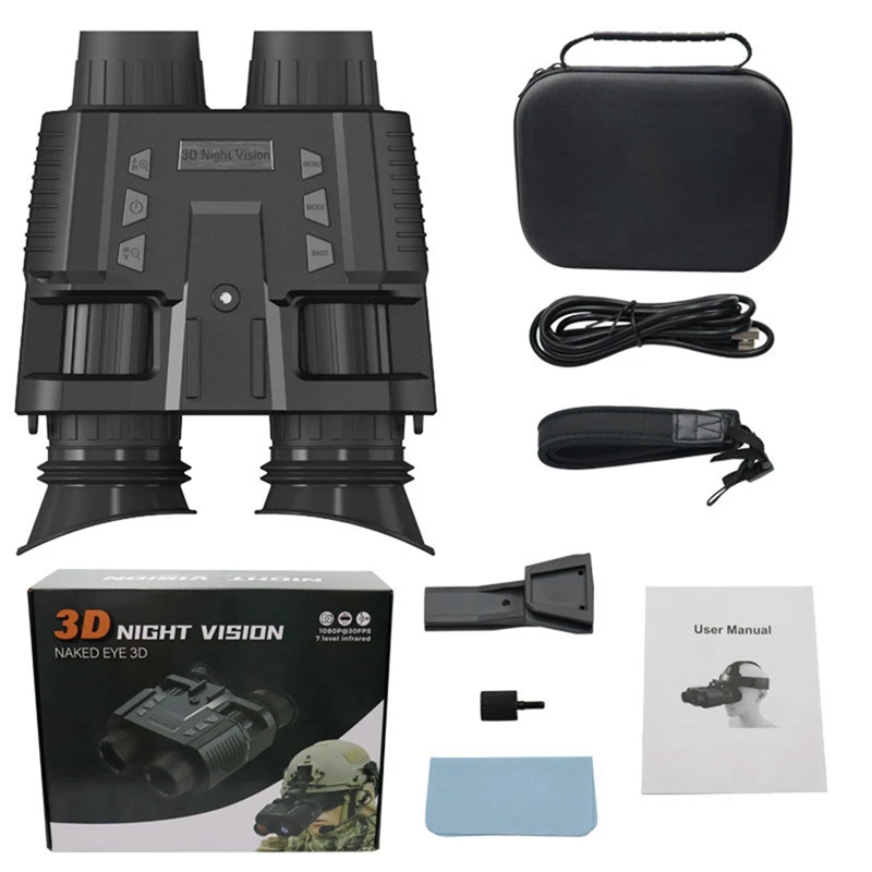 

1Set Nv8000 Naked Eye Digital Helmet Night Vision Device Binocular Infrared Head Mounted Night Telescope 3D High-Definition