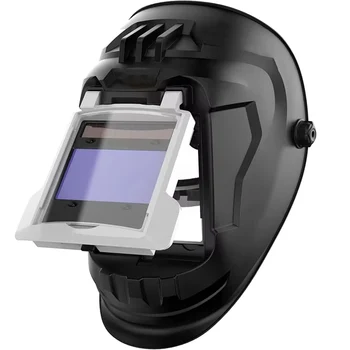 Maschera per saldatura con casco per saldatura anteriore ribaltabile con cappuccio per saldatura con lente ribaltabile Shade-10 Casco per saldatore nero per Stick MIG TIG