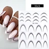 White Black French Line Nail Stickers Stripe 3D Gradient Lines Sliders DIY Stickers for Nails Nail Accessories Manicure Decor 5