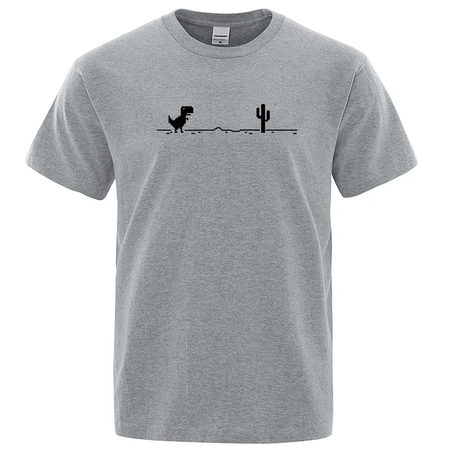 [최신|인기상품]summer t shirt men => 디노와 함께하는 여름 스타일: 남성용 공룡 선인장 프린트 티셔츠 [ChinaNOW | 추천상품]
