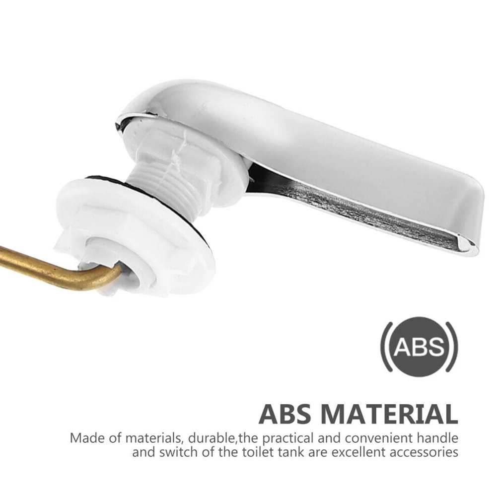 Universal Toilet Tank Flush Lever Chrome Finish Handle Fitting Assembly Replacement Tools Tank Accessory Bathroom Tools Toilet Tank Flush Lever