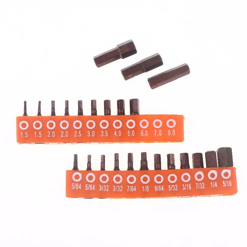 12/24 Pieces Hexagonal Screwdriver Bit Set, 25mm Hex Shank, Magnetic Safety Screwdriver Bit With Storage Strip