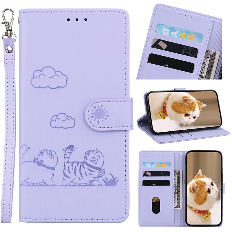 Leather Flip Wallet Case - Stand Feature and Enhanced Protection