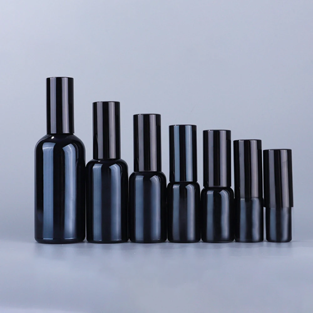 5-100ml 블랙 스프레이 오일 병 자수정 스프레이 병 30ml 매트 블랙 향수 스프레이 병