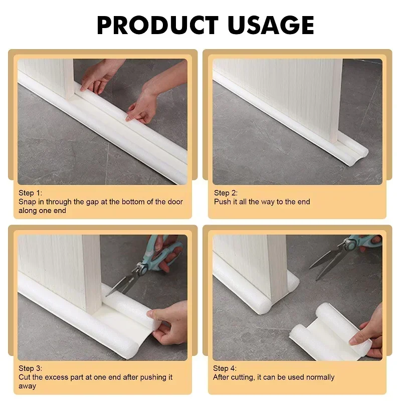 Door Bottoom Seal Strip Flexible Wind Reduction Stopper Under Door Sealing Blocker Door Weatherstrip Sound Proof Wall Panels