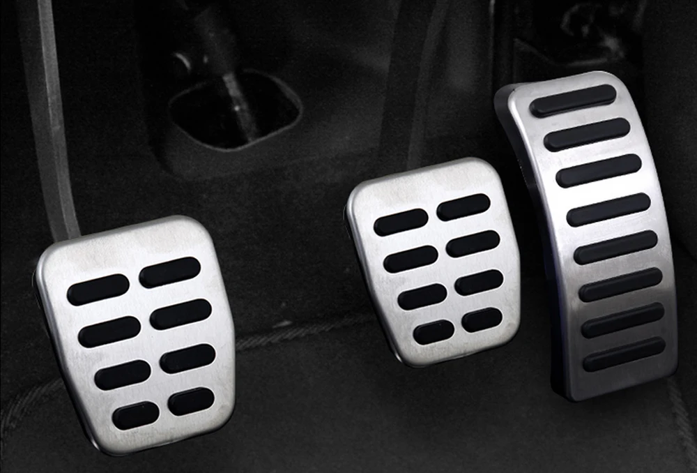 Stainless Car pedal Cover For Volkswagen VW Ibiza 6K 6L 6J Skoda Fabia Polo 9N 6R Bora Golf MK4 IV Clutch Gas Brake pedals Pads car accessories car pedals pedal cover stainless steel pedal cover