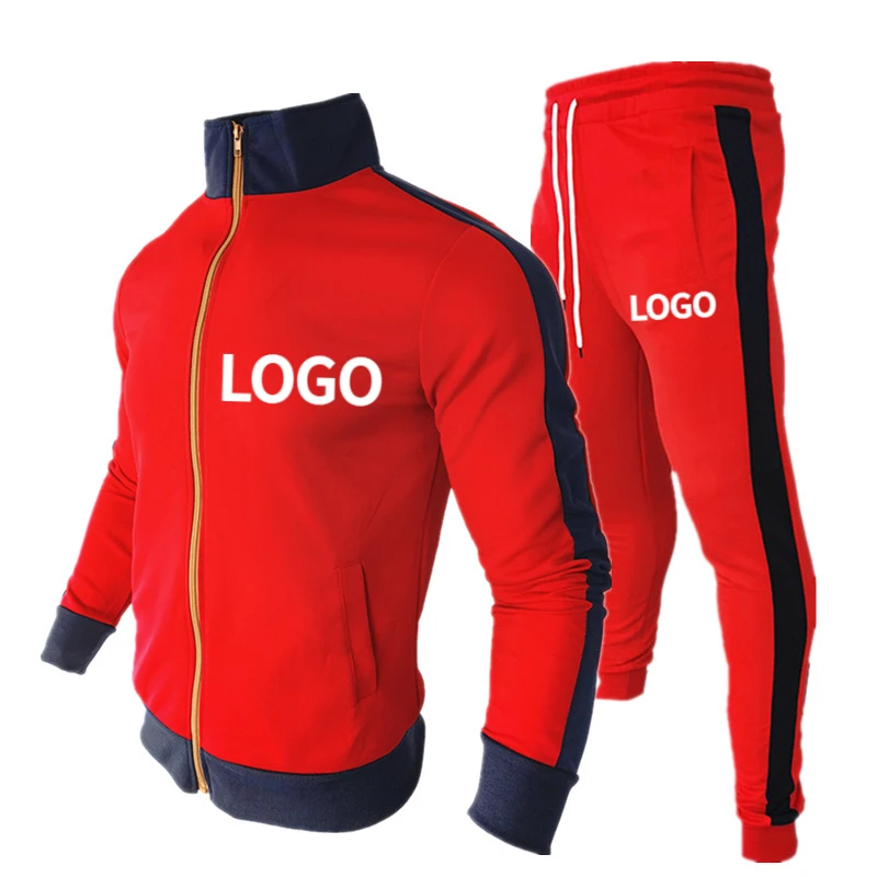 Dropship Men's2 Pieces Jacket & Pants Jogging Suits Sweatsuit Sportswear Casual Outfits Suit Full Zip Sports Sweatsuits