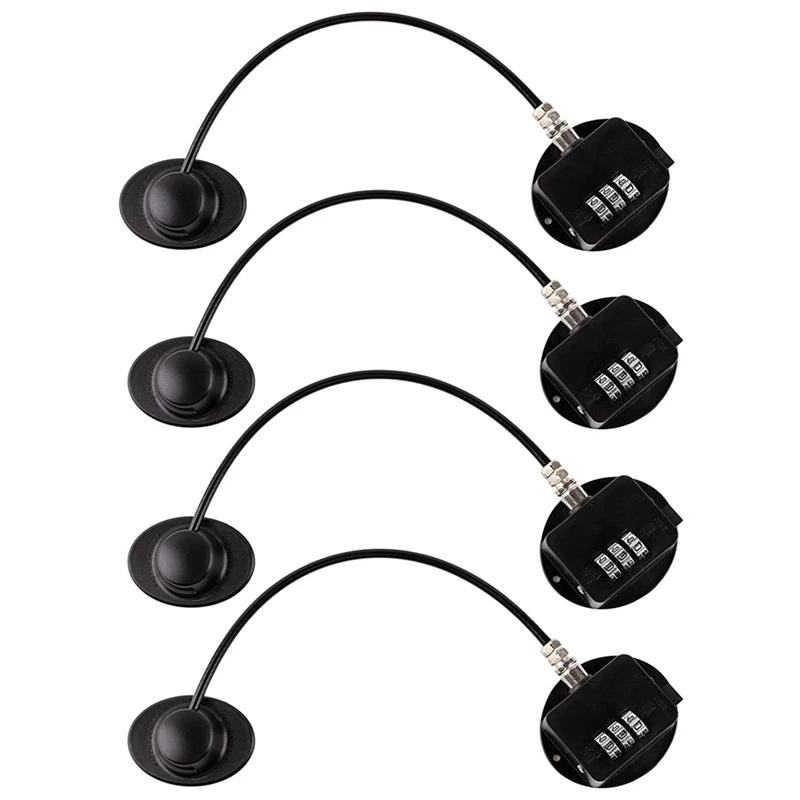 

Замок дверной с крепким клеем (4 шт., черный)