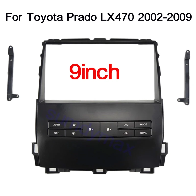 

Рамка для автомагнитолы 2 din, 9 дюймов, для Toyota Prado 120 LX470 2002-2009, двойная рамка для DVD, адаптер для CD панели, приборной панели, облицовка