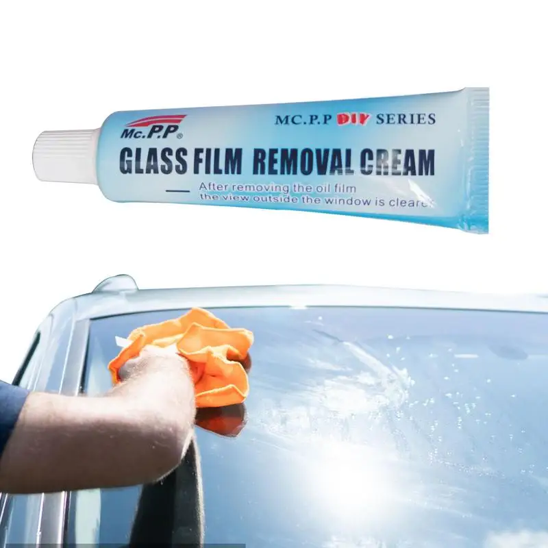 

Glass Stripper Glass Oil Film Removing Paste Car Windshield Oil Film Cleaner With Brush Mild Formula Automotive Glass Dirt