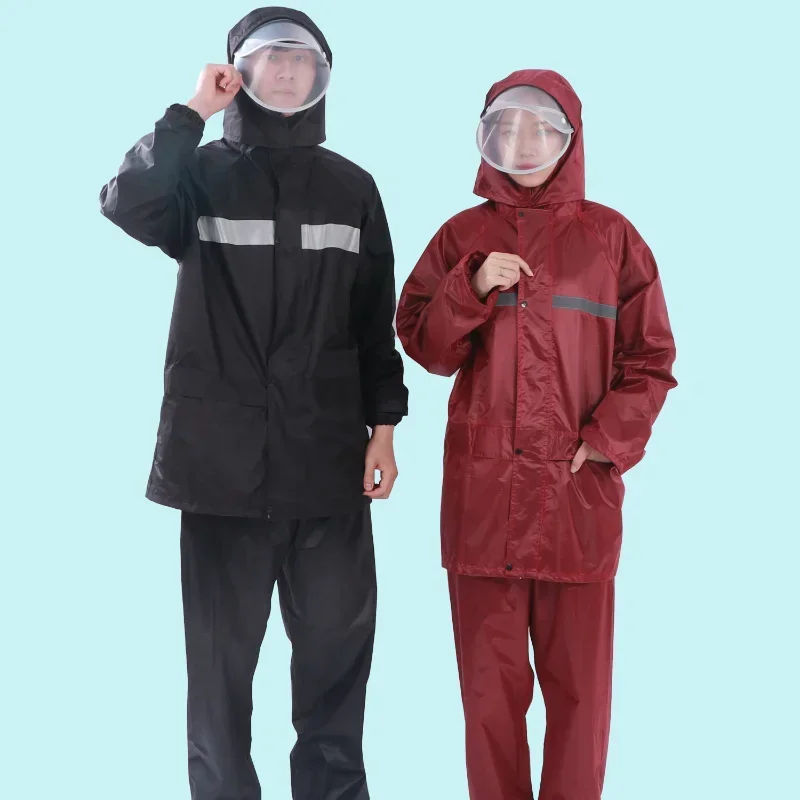 Raincoat and Rainpants Suit Full Body Rainstorm Prevention Electric Bicycle Motorcycle Takeaway Riding Reflective Split Raincoat