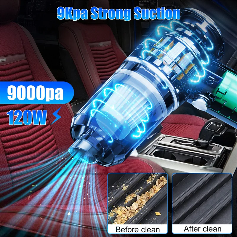 2 In 1 Wireless Vacuum Cleaner Dual Use For Home And Car 120W High Power Vacuum Cleaner