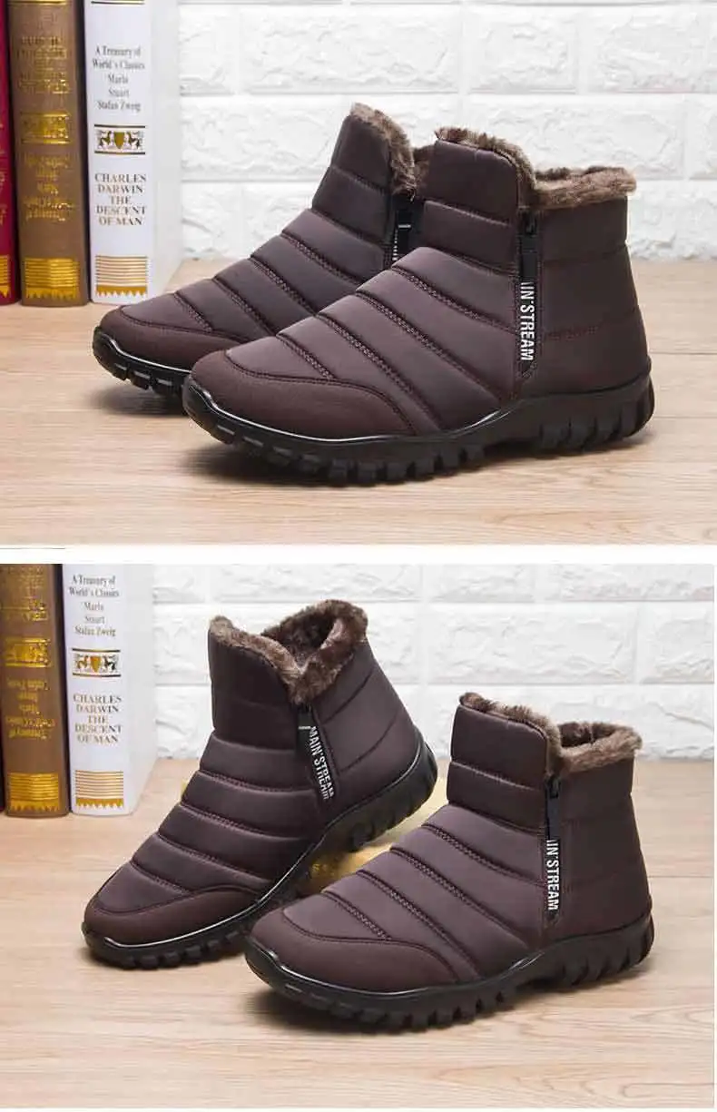 S12fbde4bbba0495c97b36ff77d7d9c6eC Men's Waterproof Winter Snow Boots with Double Zipper and Plush Lining