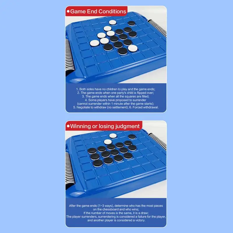 Othello Board Game Educational Toys Black And White Chessboard 2-Player Reversi Brain Teaser Travel Chess Set Parent-child Toy