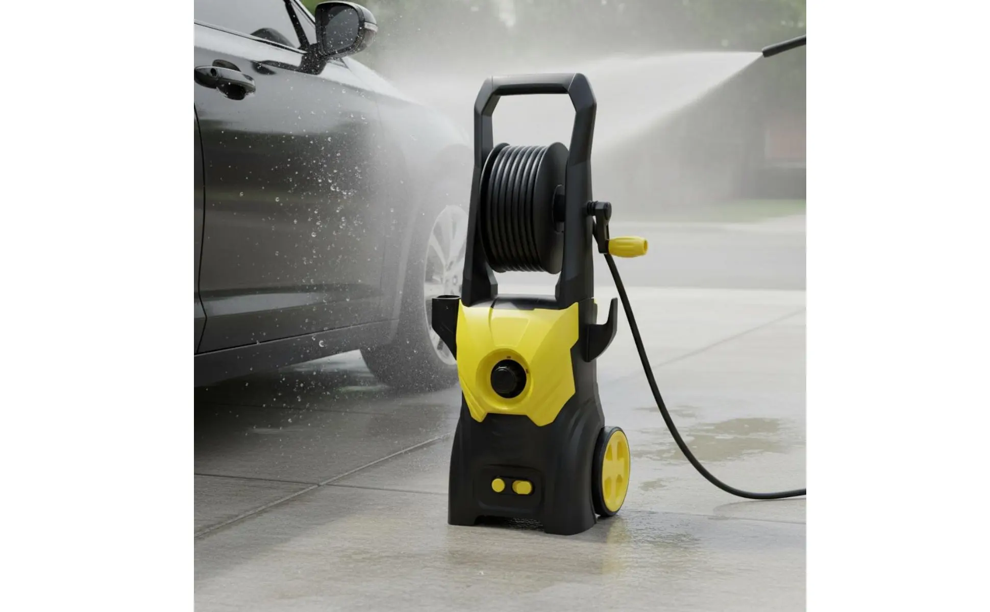 High Pressure Washer Long-Lasting Aluminum Pump Electric High Pressure Washer Wheeled Power Cleaner Easy Storage