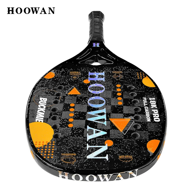 Tennis Racket HOOWAN BUCKMIE Beach T700 Raw Carbon Fiber 18K High-Grit Surface 20MM Soft EVA Core