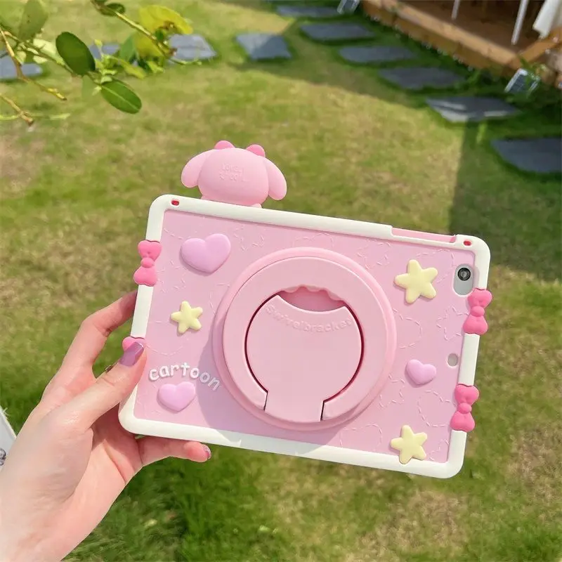 Sanrio Melody para Ipad Concha Protetora Rotação de 360 Graus Capa para Ipad 10 Pro 11 9th 8th 7th 10.2 Air Mini Case - Imagem 2