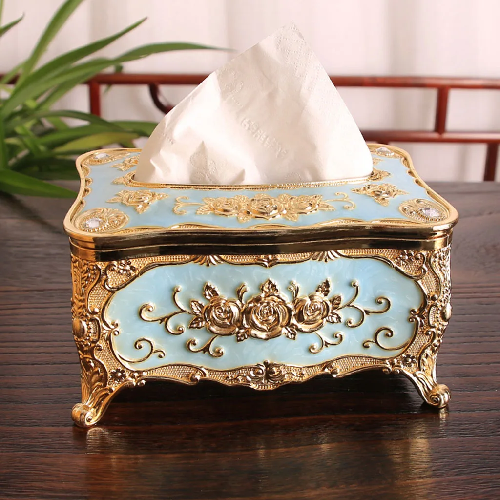 Vintage Style Tissue Box Cover Removable Tissue Cover Box Rustic Rectangular 5