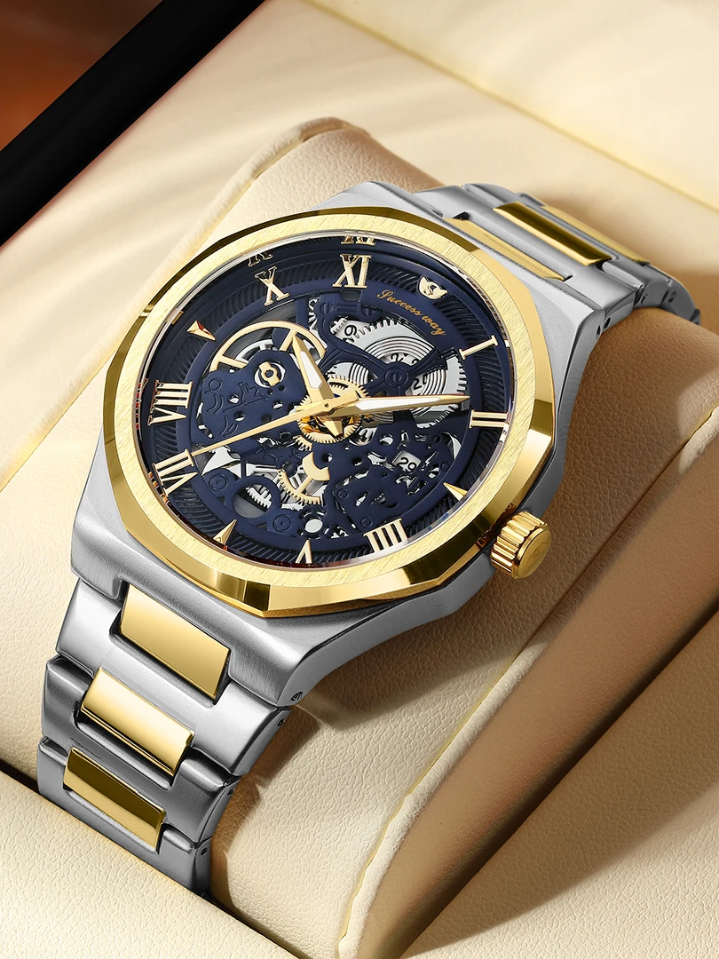 関税/送料込み【Men's Luxury Boutique】自動スケルトンウォッチ メンズ腕時計 海外トップブランド 高級腕時計 自動 高級ブランド