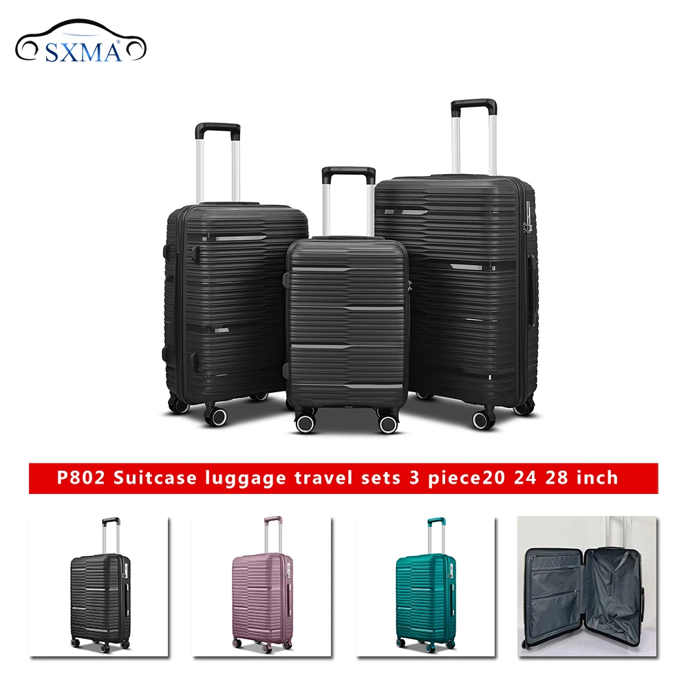 

*LantSun*P802 suitcase luggage travel sets 3 piece20 24 28 inch trolley case set Luggage security anti-theft Customs code lock