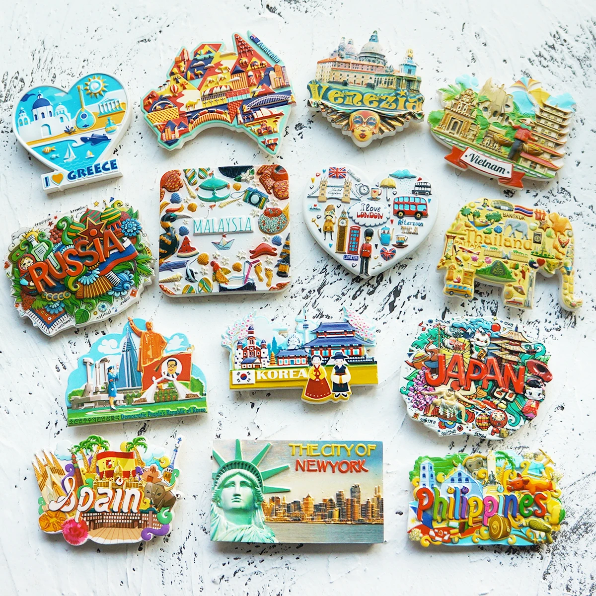 

Commemorative creative refrigerator stickers for scenic and tourist attractions around the world