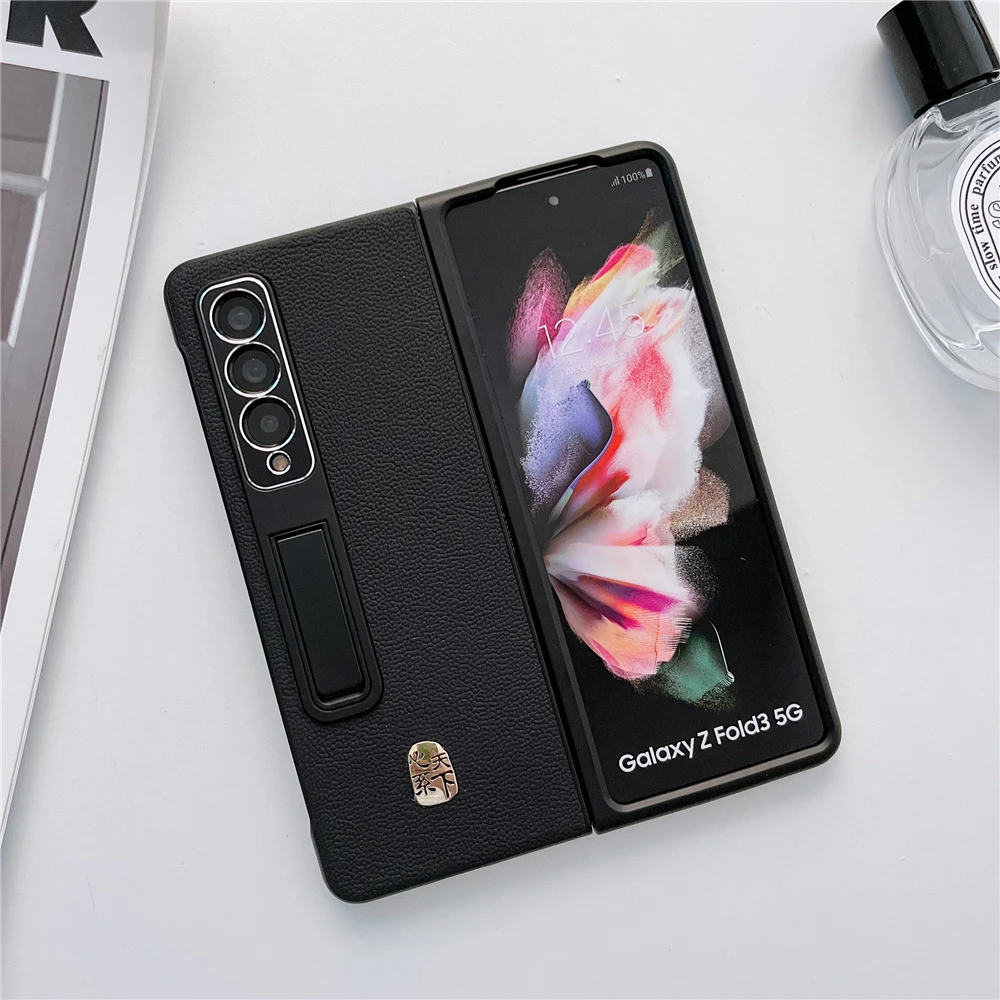 

Кожаный чехол с рисунком личи для Samsung Galaxy Z Fold 4 3